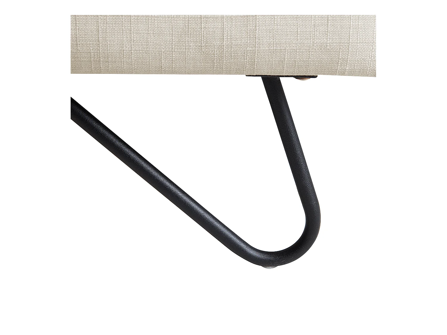 Lit avec sommier Tissu LANNION 160 x 200 cm Beige clair