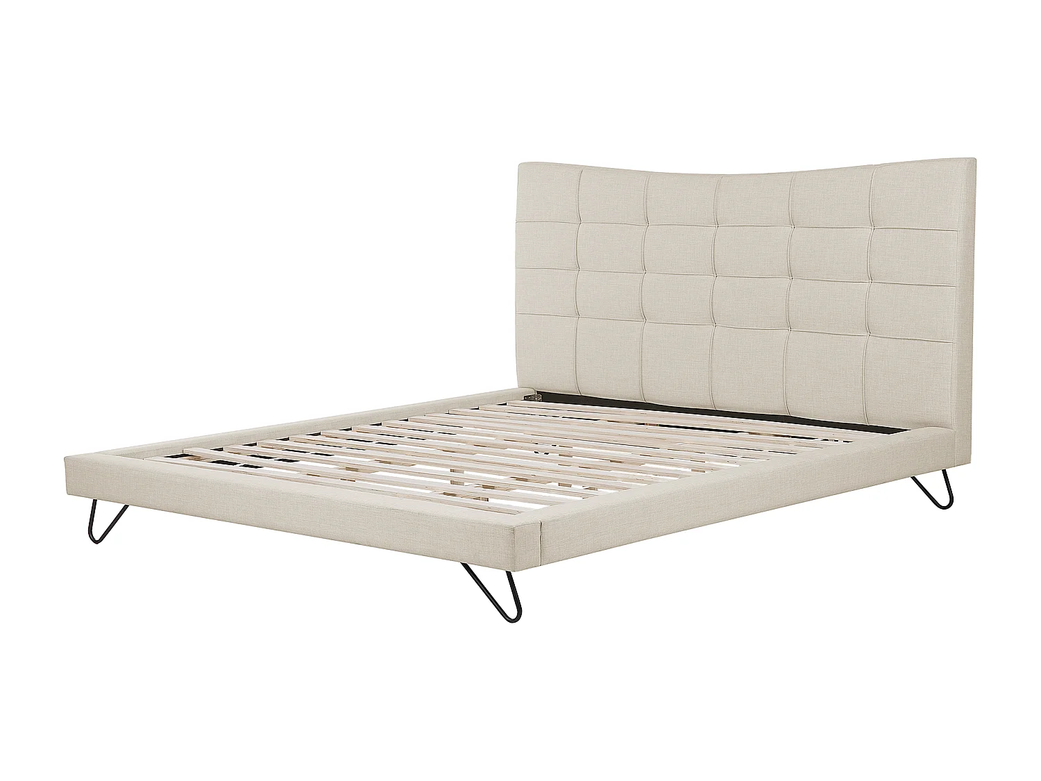 Bed Stof LANNION 160 x 200 cm Lichtbeige