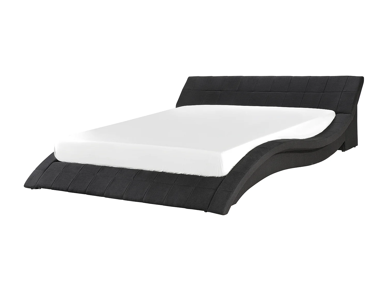 Lit avec sommier Tissu VICHY 180 x 200 cm Noir