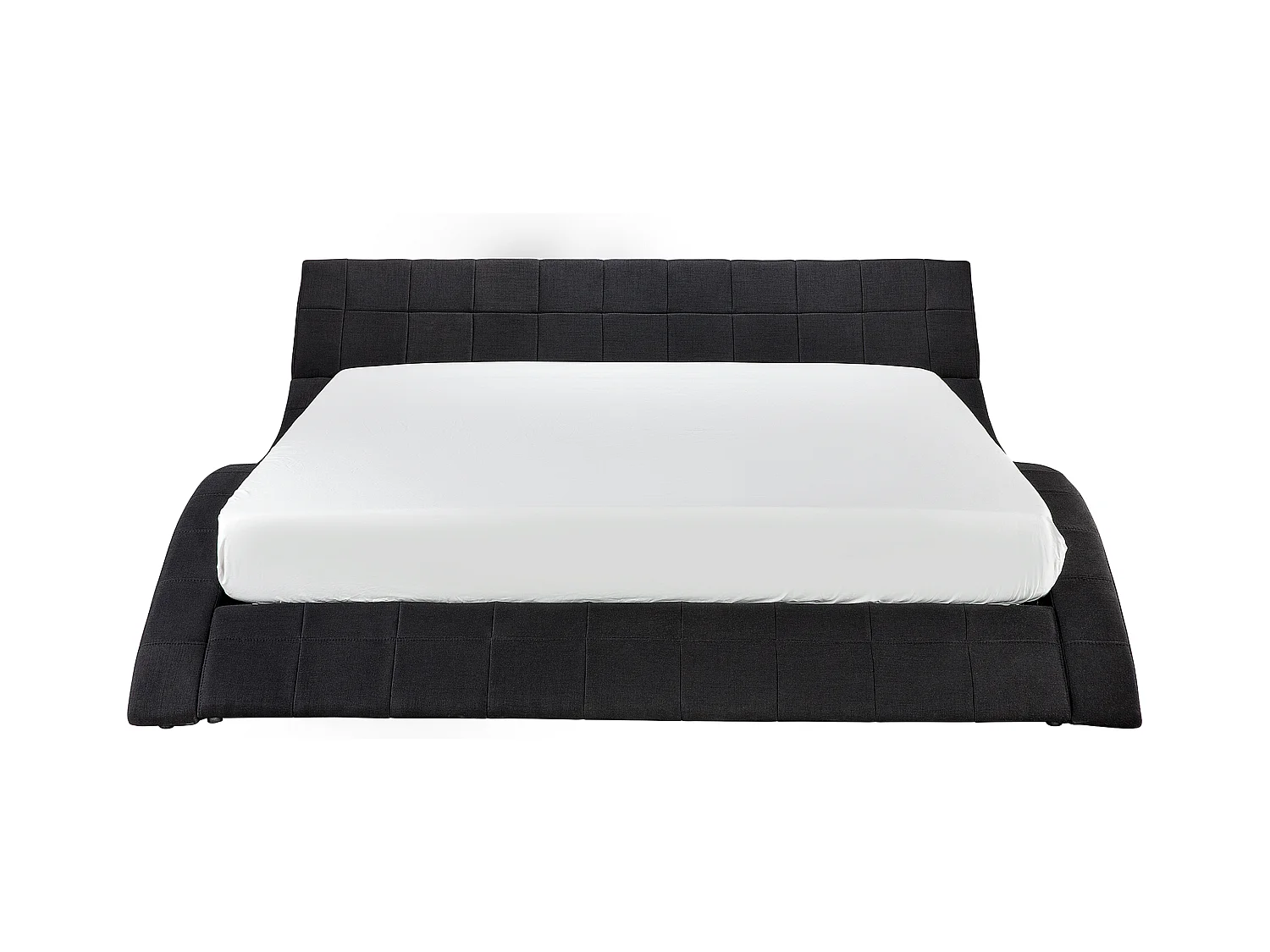 Lit avec sommier Tissu VICHY 180 x 200 cm Noir
