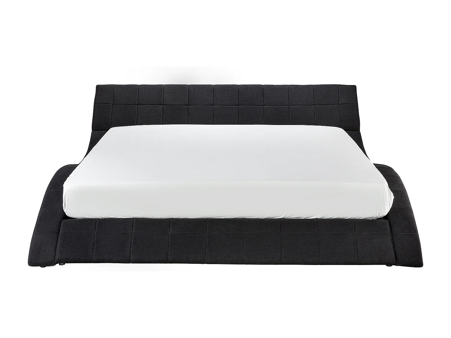 Lit avec sommier Tissu VICHY 180 x 200 cm Noir