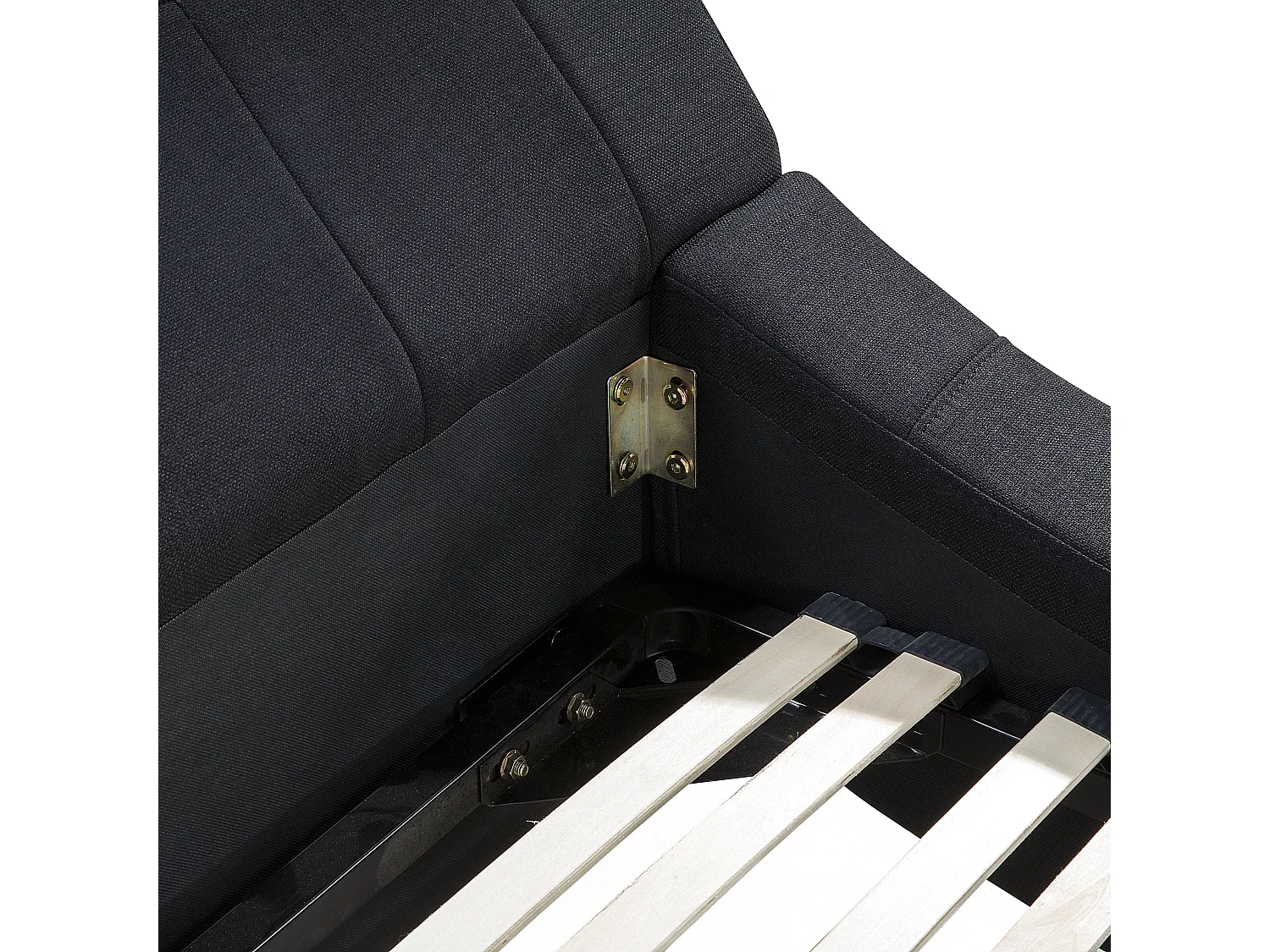 Lit avec sommier Tissu VICHY 180 x 200 cm Noir