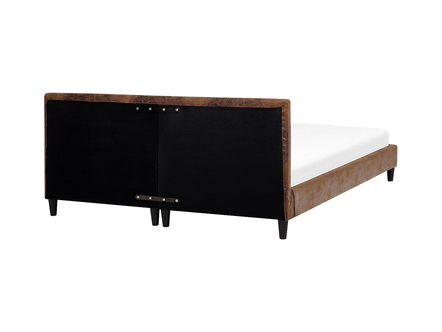 Lit avec sommier Cuir PU FITOU 180 x 200 cm Marron