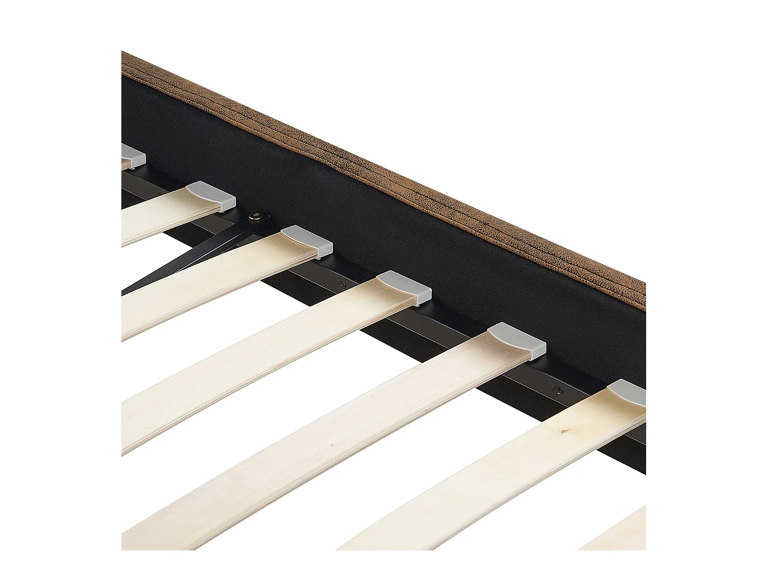 Lit avec sommier Cuir PU FITOU 180 x 200 cm Marron