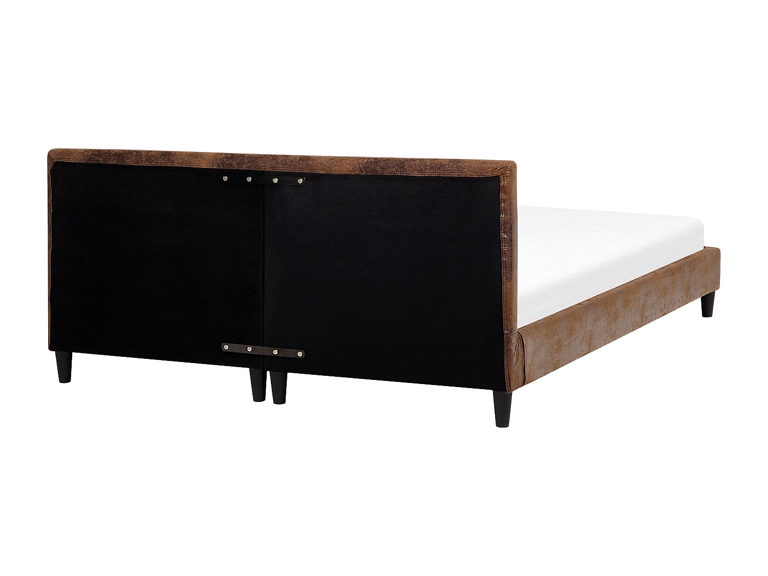 Lit avec sommier Cuir PU FITOU 180 x 200 cm Marron