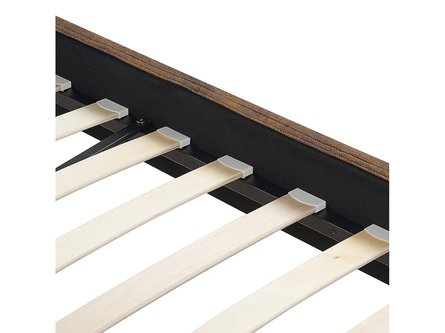 Lit avec sommier Cuir PU FITOU 180 x 200 cm Marron