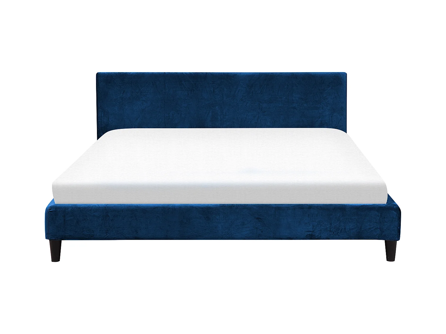 Lit avec sommier Velours FITOU 180 x 200 cm Bleu foncé