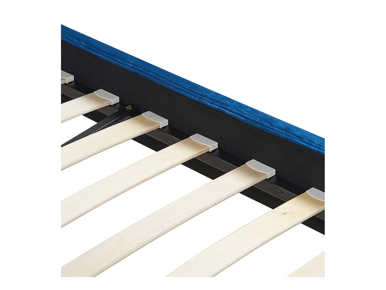 Lit avec sommier Velours FITOU 180 x 200 cm Bleu foncé