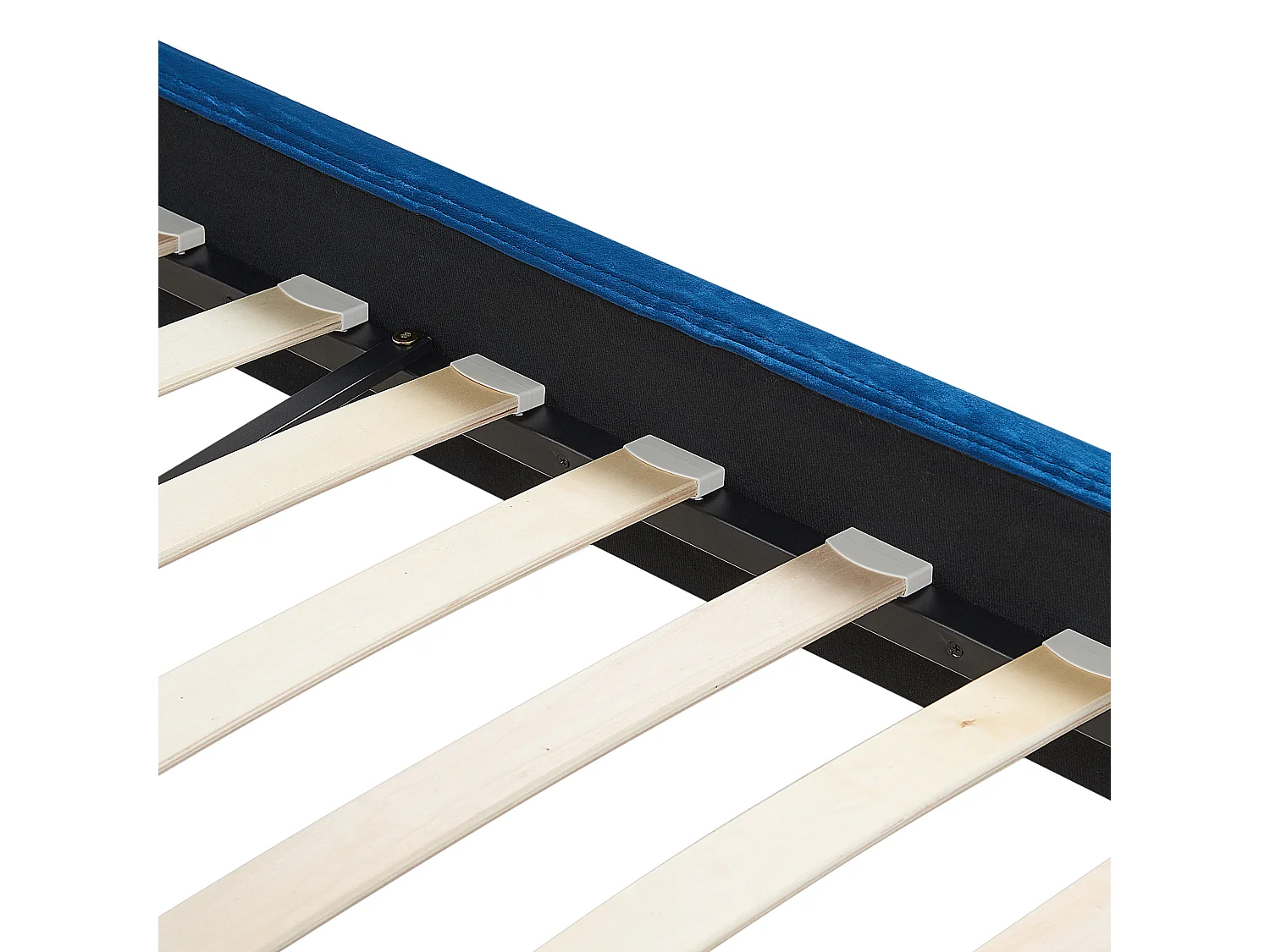 Lit avec sommier Velours FITOU 180 x 200 cm Bleu foncé