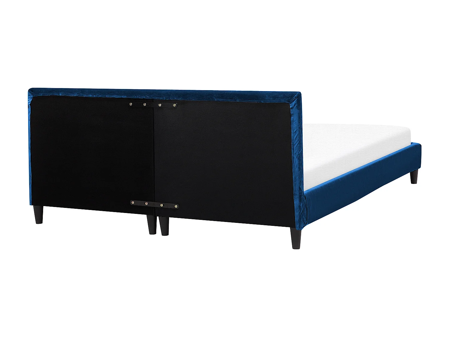 Lit avec sommier Velours FITOU 180 x 200 cm Bleu foncé