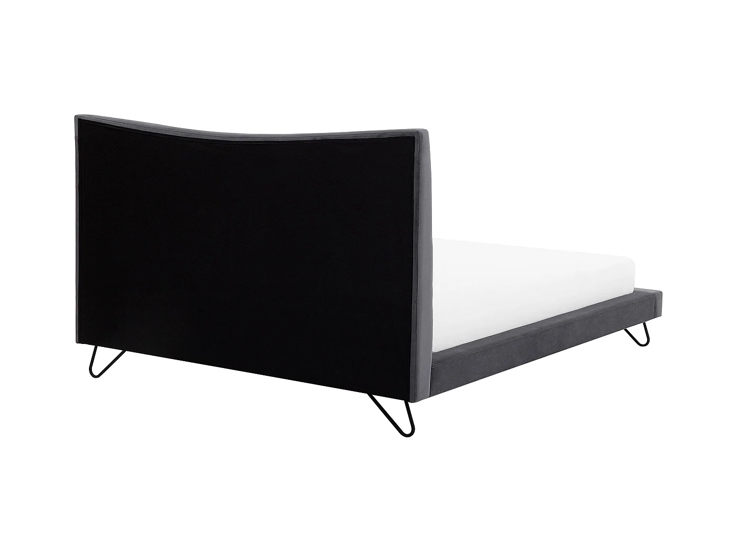 Lit avec sommier Velours LANNION 180 x 200 cm Gris foncé