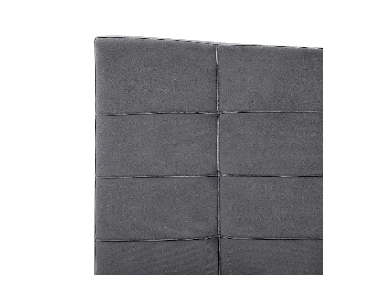 Lit avec sommier Velours LANNION 180 x 200 cm Gris foncé