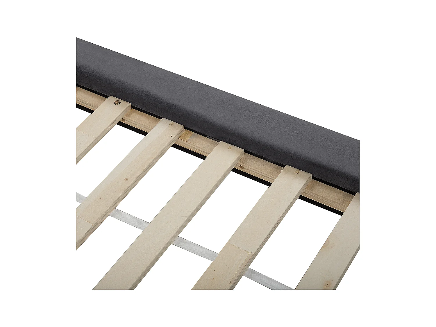 Lit avec sommier Velours LANNION 180 x 200 cm Gris foncé