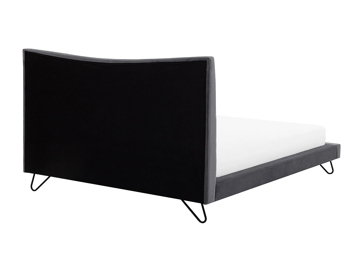 Lit avec sommier Velours LANNION 180 x 200 cm Gris foncé