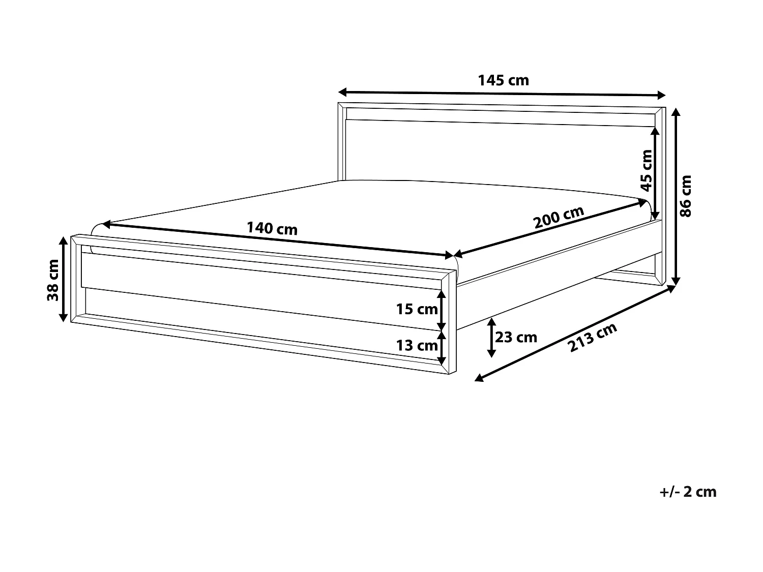 Letto Legno GIULIA 140 x 200 cm Legno scuro
