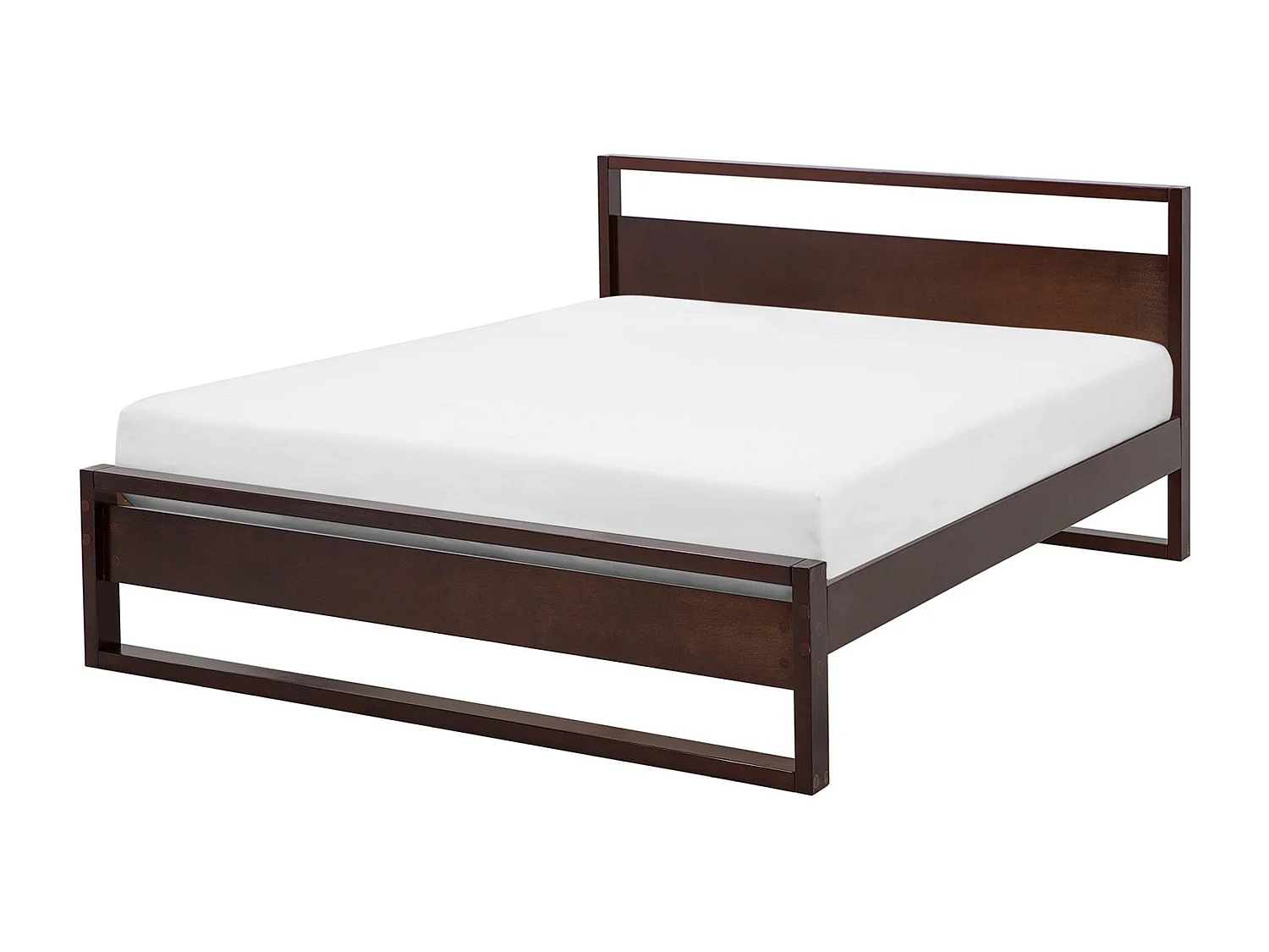 Lit avec sommier Bois de pin GIULIA 140 x 200 cm Marron foncé