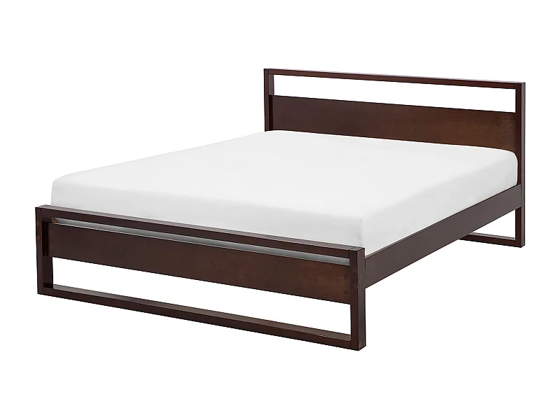 Modernes Bett dunkler Holzfarbton mit Lattenrost 140 x 200 cm Giulia