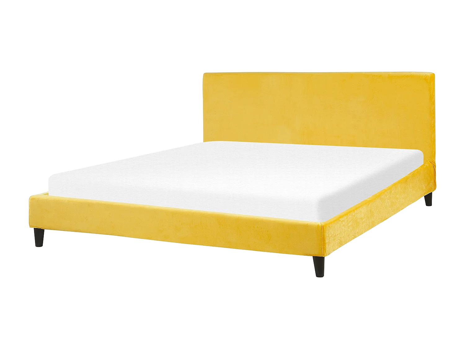 Lit avec sommier Velours FITOU 180 x 200 cm Jaune