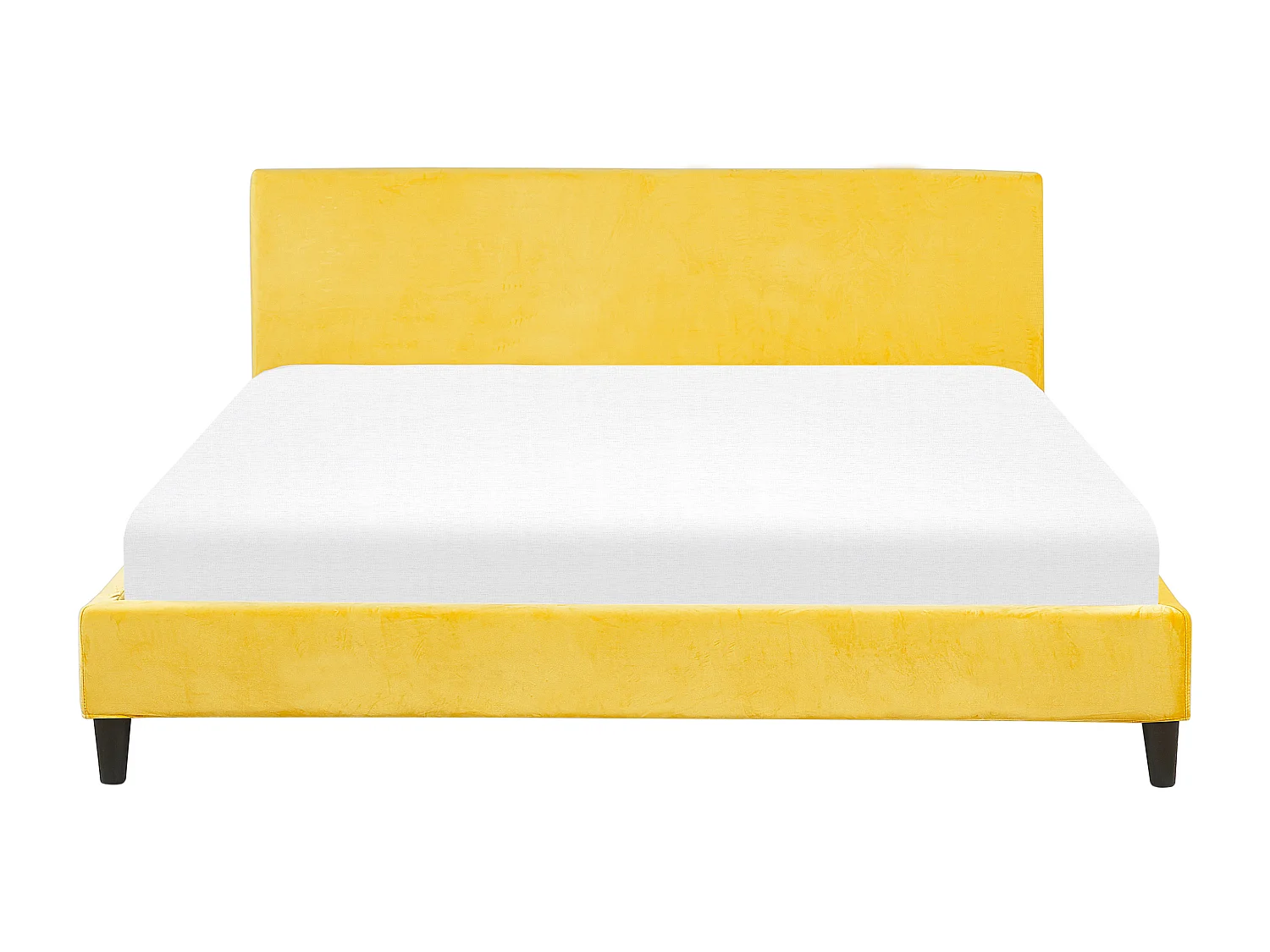 Lit avec sommier Velours FITOU 180 x 200 cm Jaune