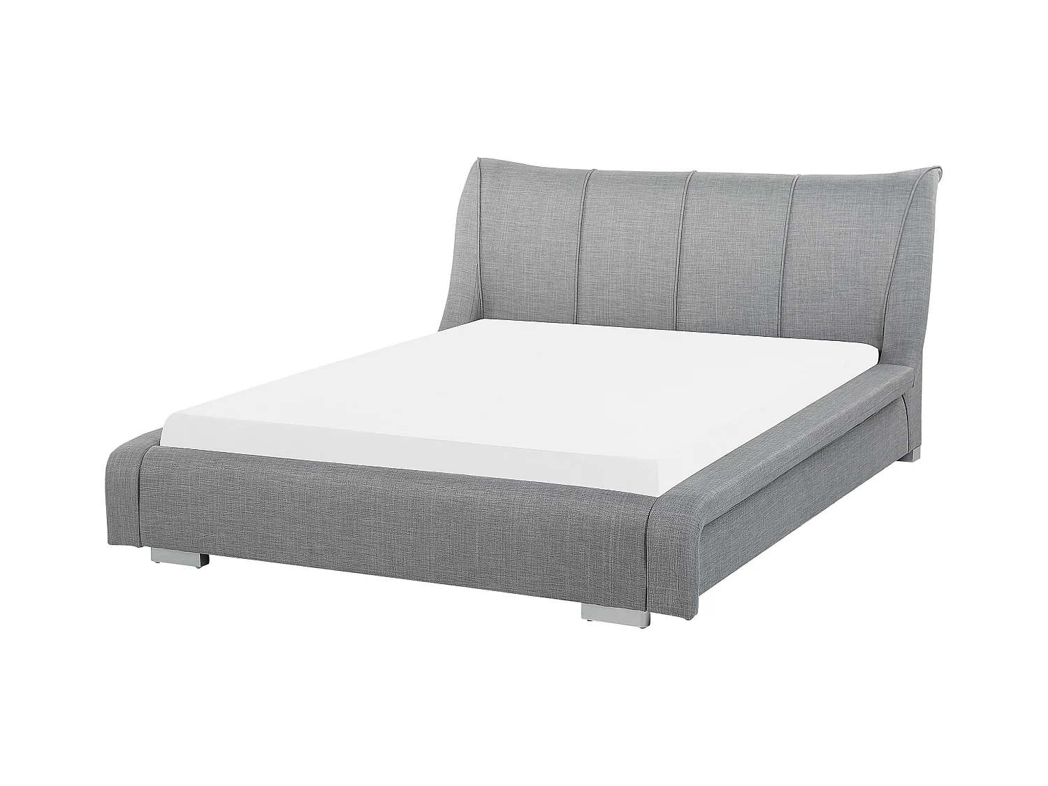 Lit avec sommier Tissu NANTES 140 x 200 cm Gris clair