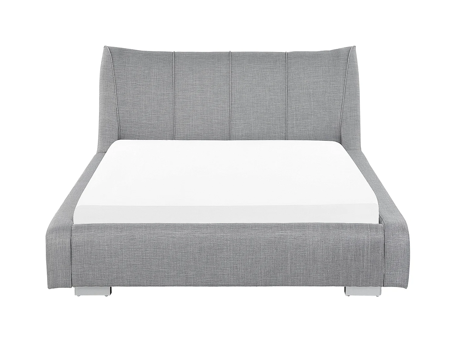 Lit avec sommier Tissu NANTES 140 x 200 cm Gris clair