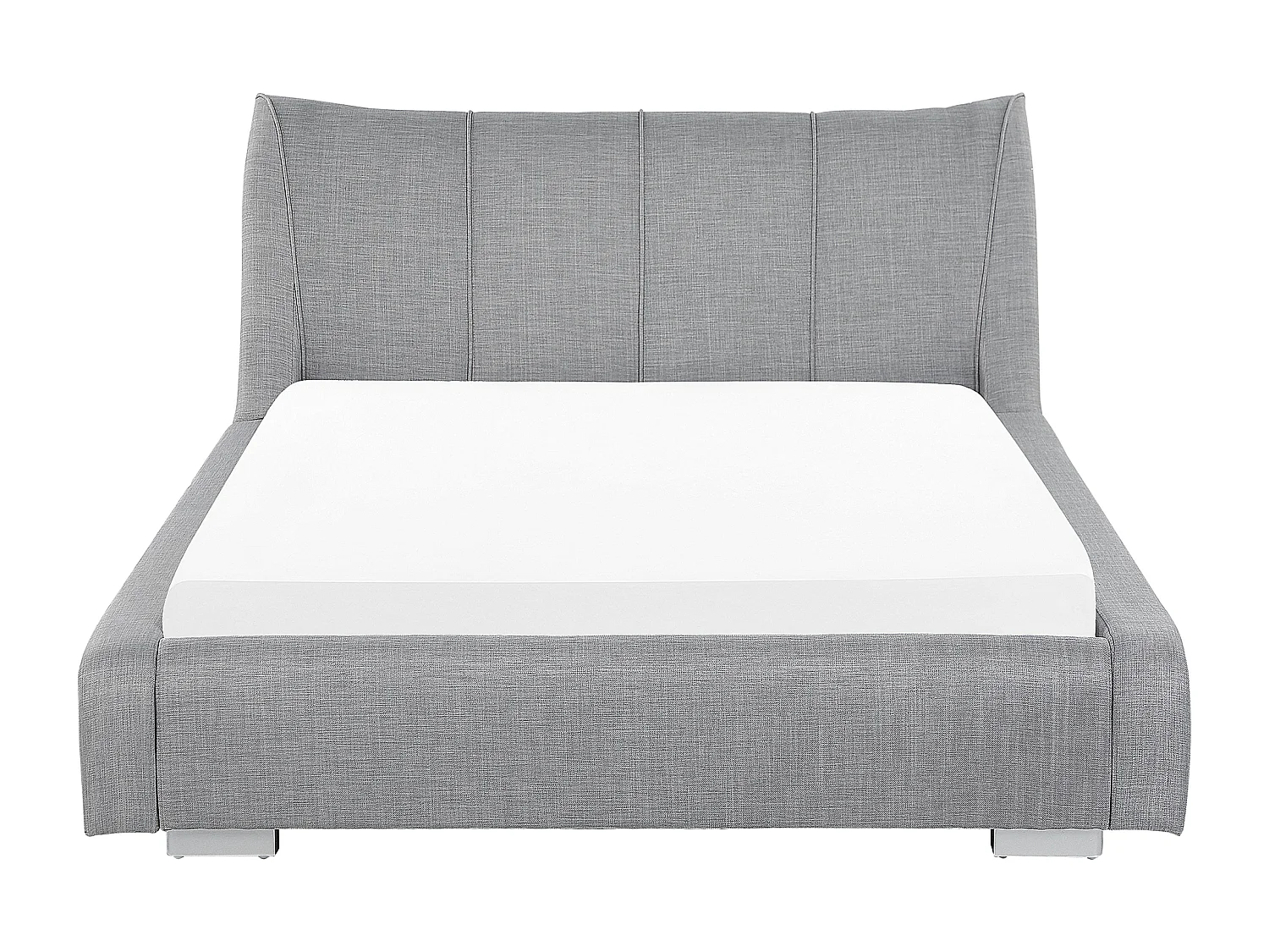 Lit avec sommier Tissu NANTES 140 x 200 cm Gris clair