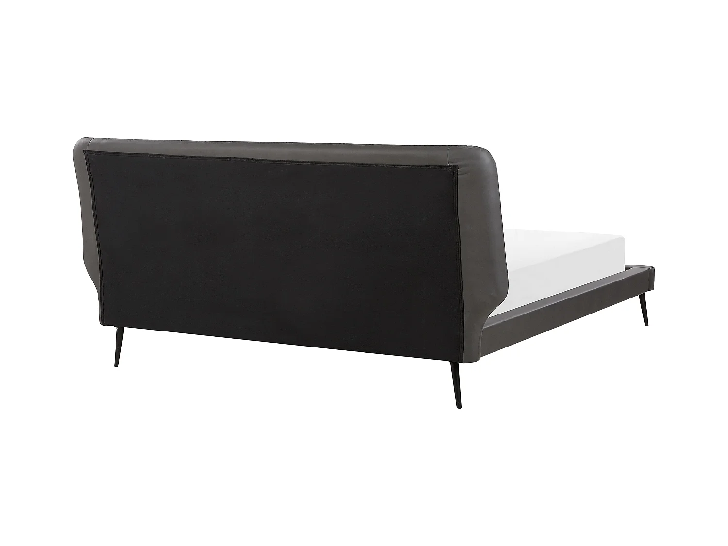 Lit avec sommier Cuir PU ESSONNE 180 x 200 cm Gris