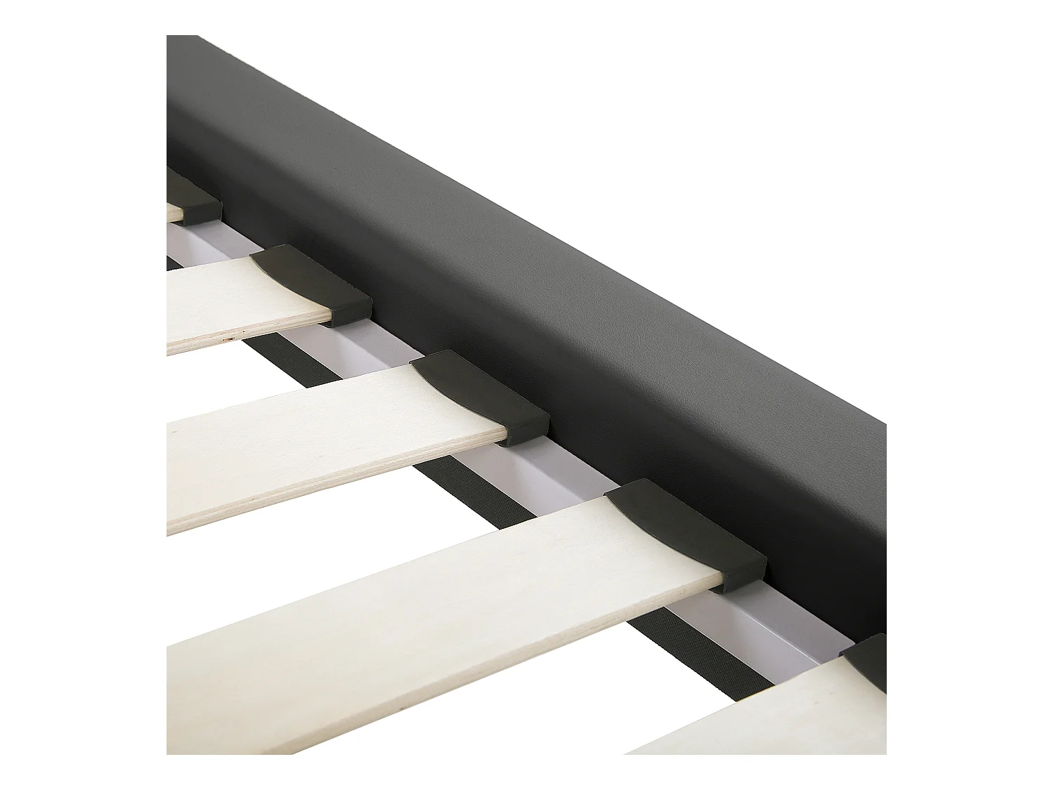 Lit avec sommier Cuir PU ESSONNE 180 x 200 cm Gris