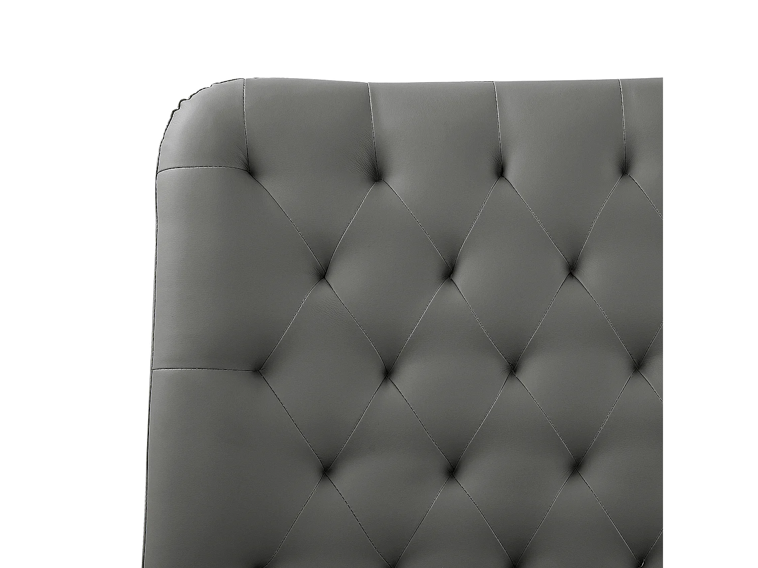 Lit avec sommier Cuir PU ESSONNE 180 x 200 cm Gris