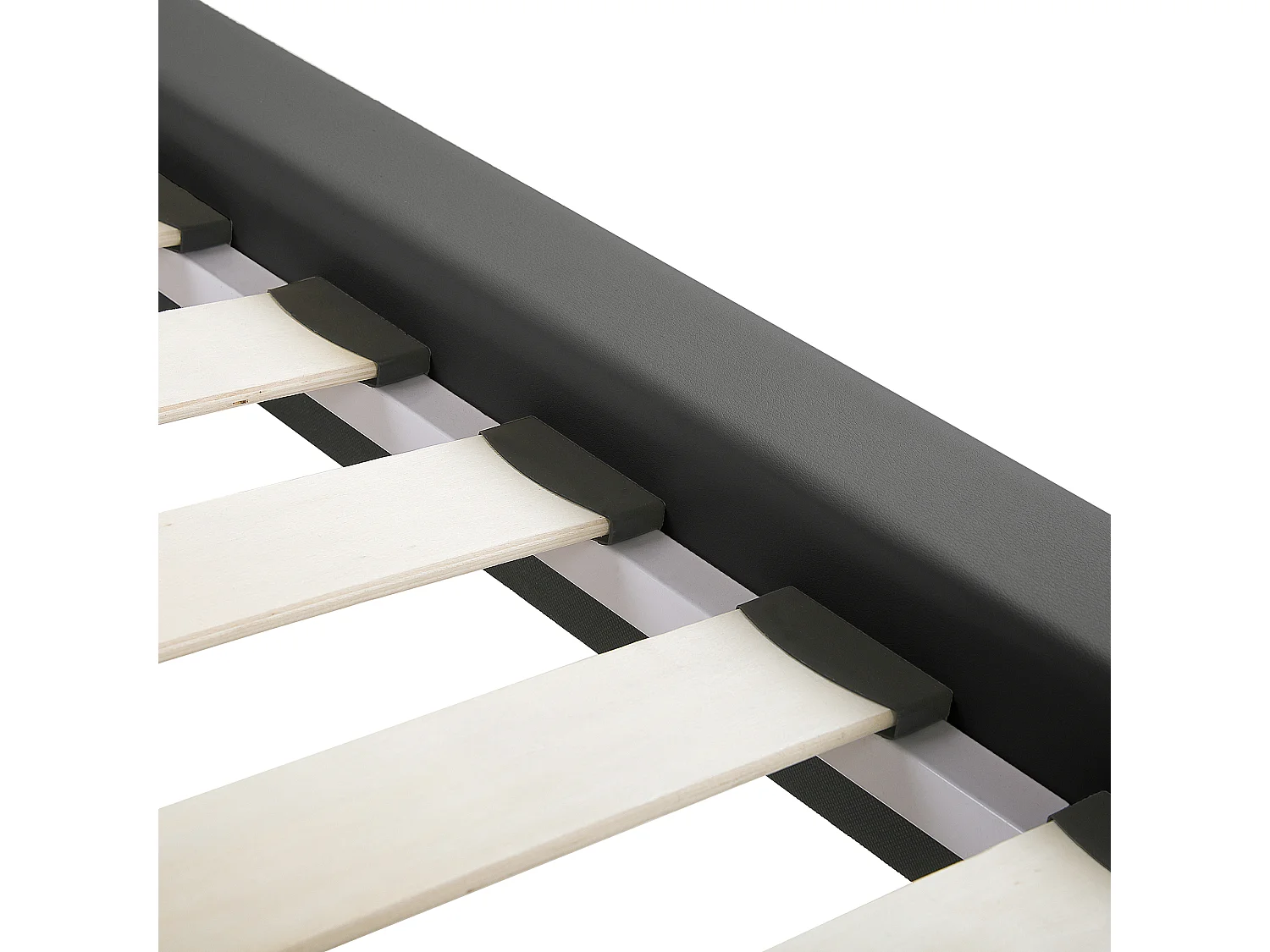 Lit avec sommier Cuir PU ESSONNE 180 x 200 cm Gris