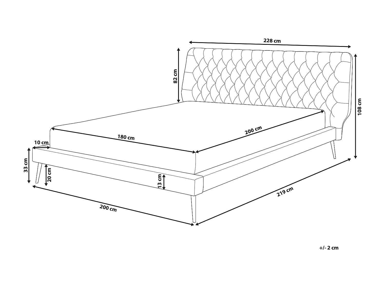 Bed Kunstleer ESSONNE 180 x 200 cm Grijs