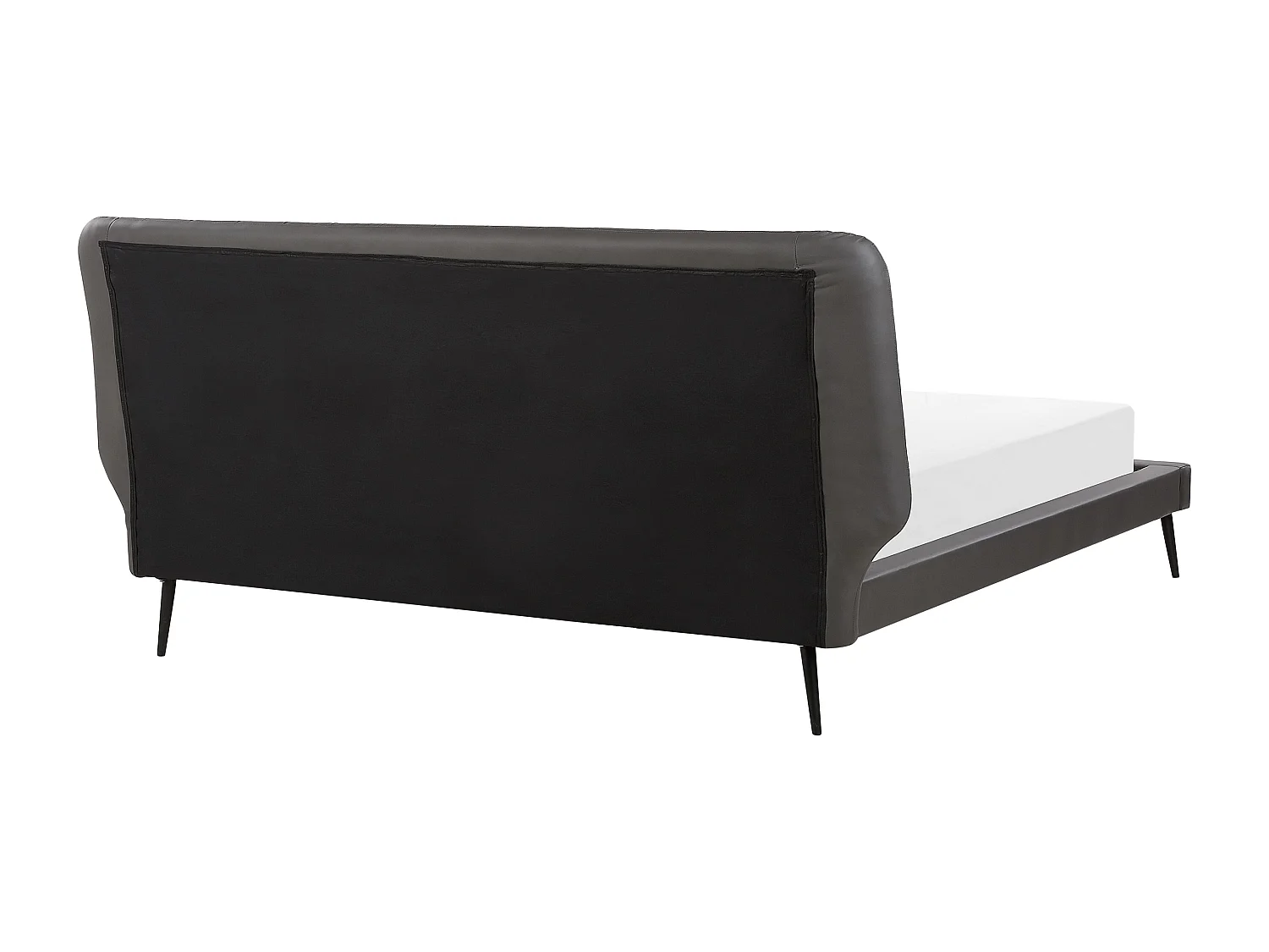 Lit avec sommier Cuir PU ESSONNE 180 x 200 cm Gris