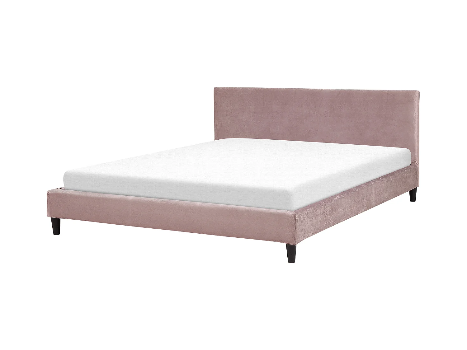 Modernes Doppelbett abnehmbarer Polsterbezug 180 x 200 cm Samtstoff rosa Fitou