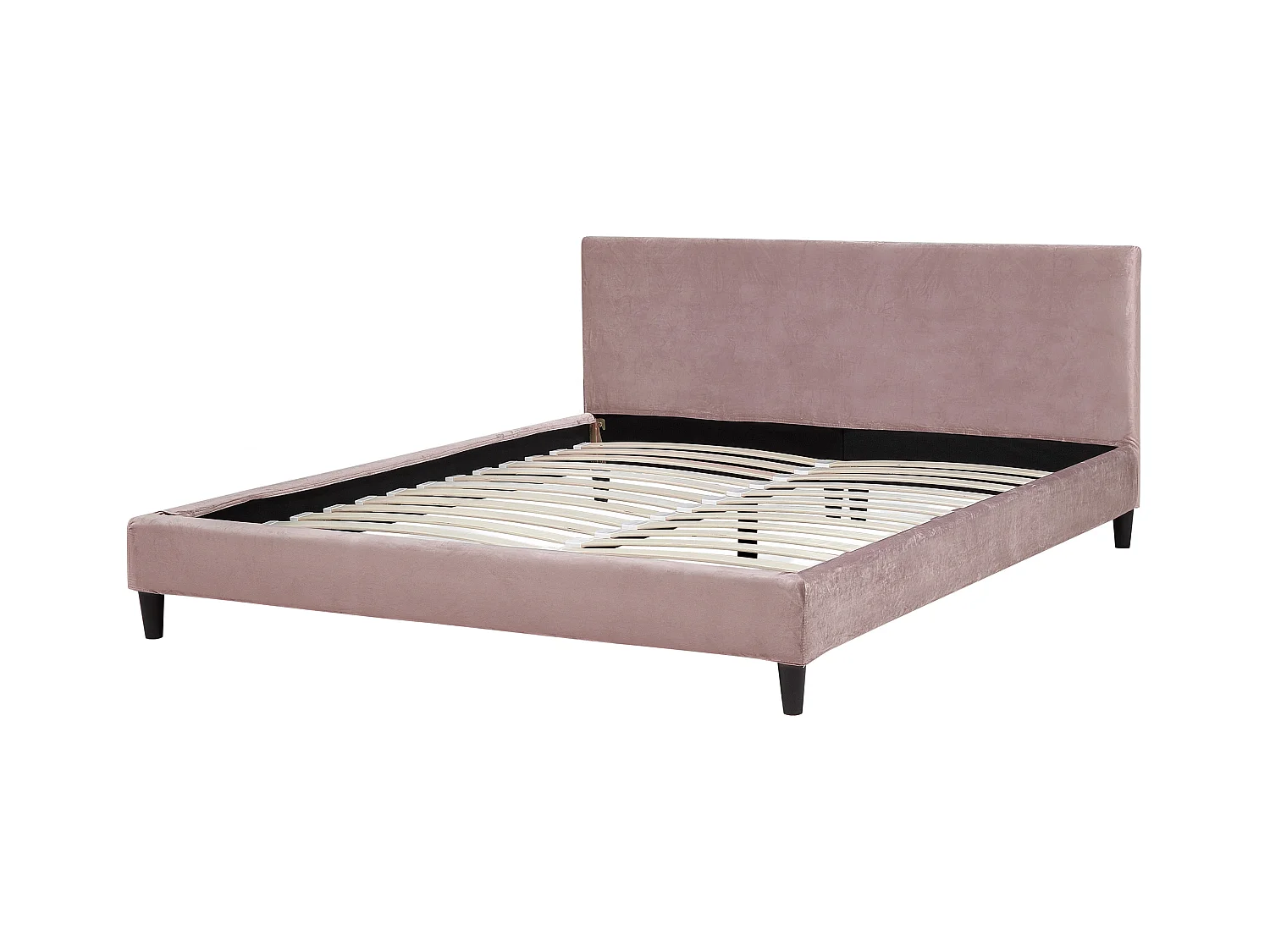 Modernes Doppelbett abnehmbarer Polsterbezug 180 x 200 cm Samtstoff rosa Fitou
