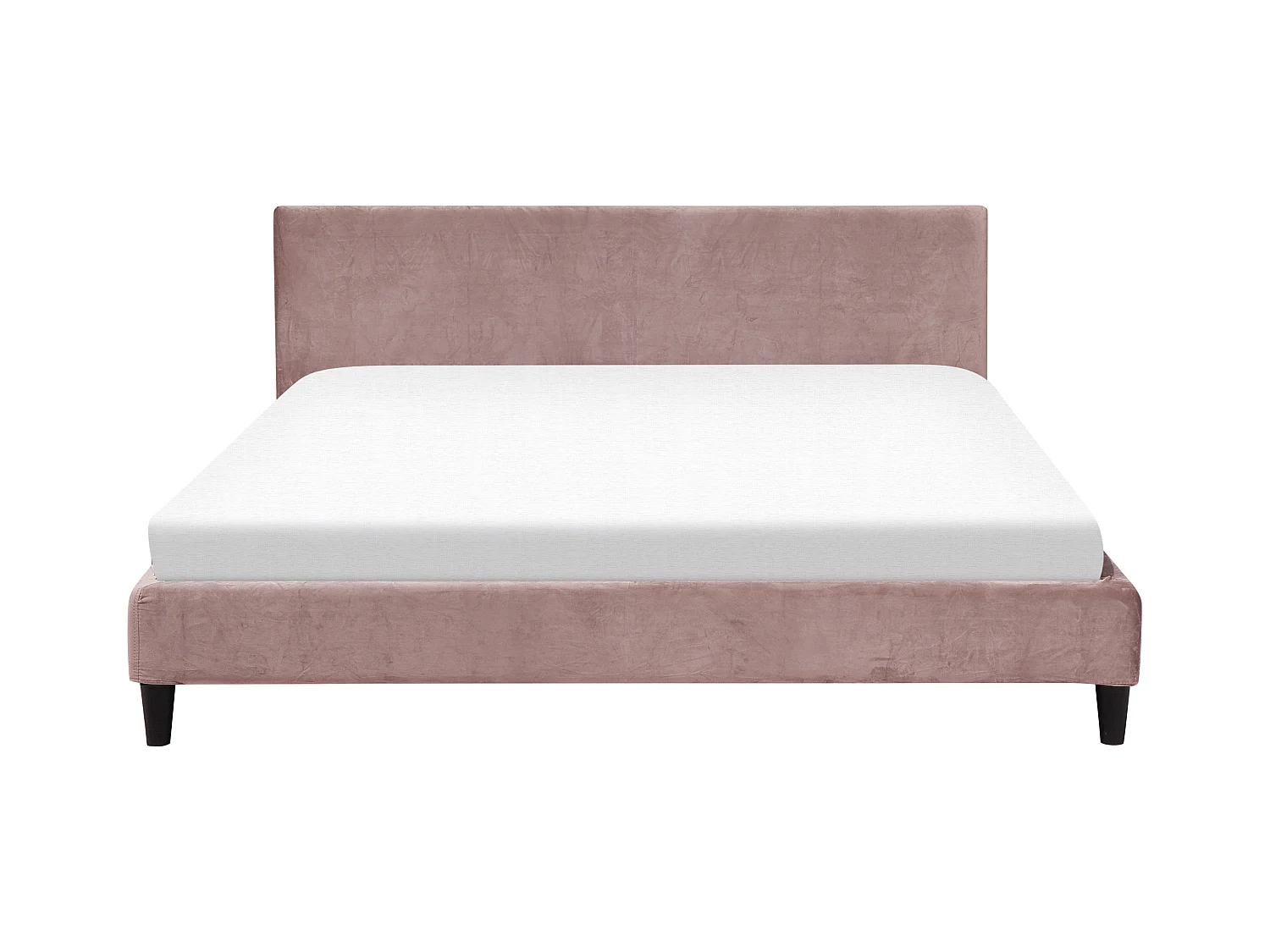 Modernes Doppelbett abnehmbarer Polsterbezug 180 x 200 cm Samtstoff rosa Fitou