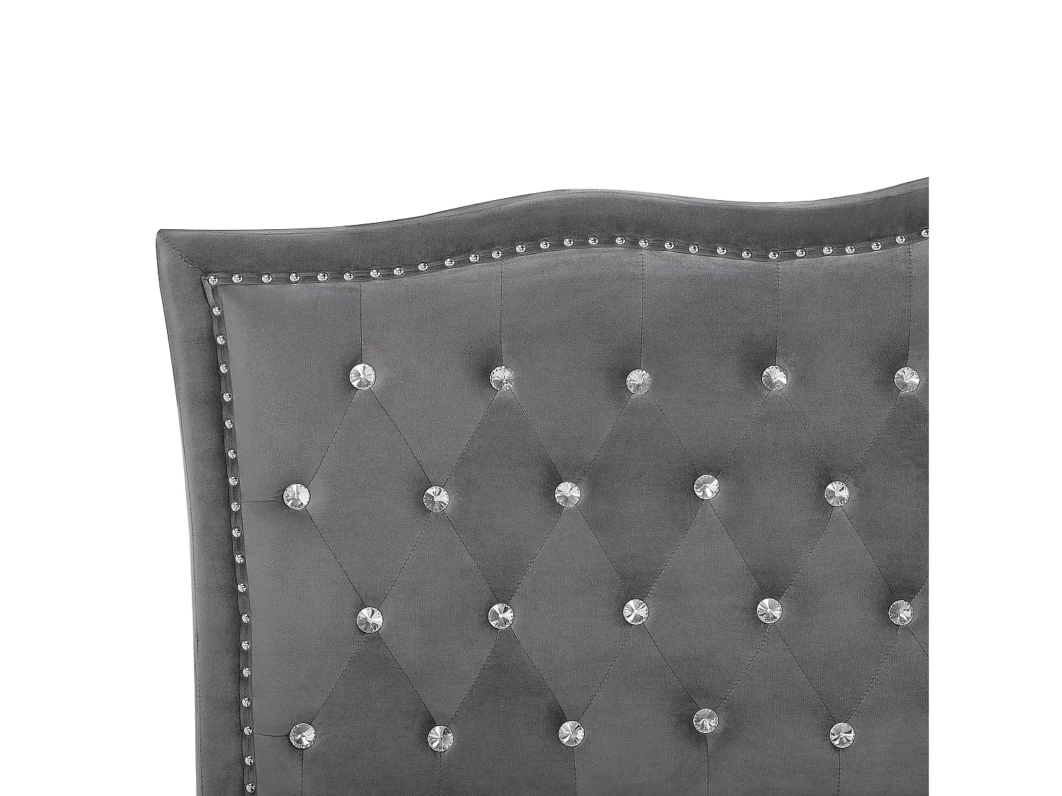 Cama baú Veludo METZ 160 x 200 cm Cinzento escuro