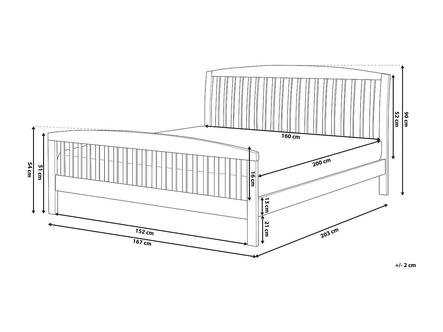 Bed Dennenhout CASTRES 160 x 200 cm Donkerbruin
