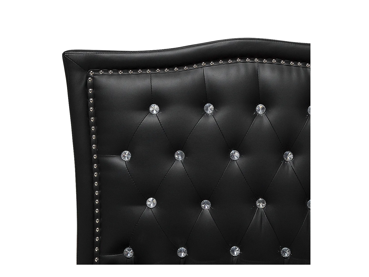 Bett aus Kunstleder in Schwarz 140x200 cm Metz