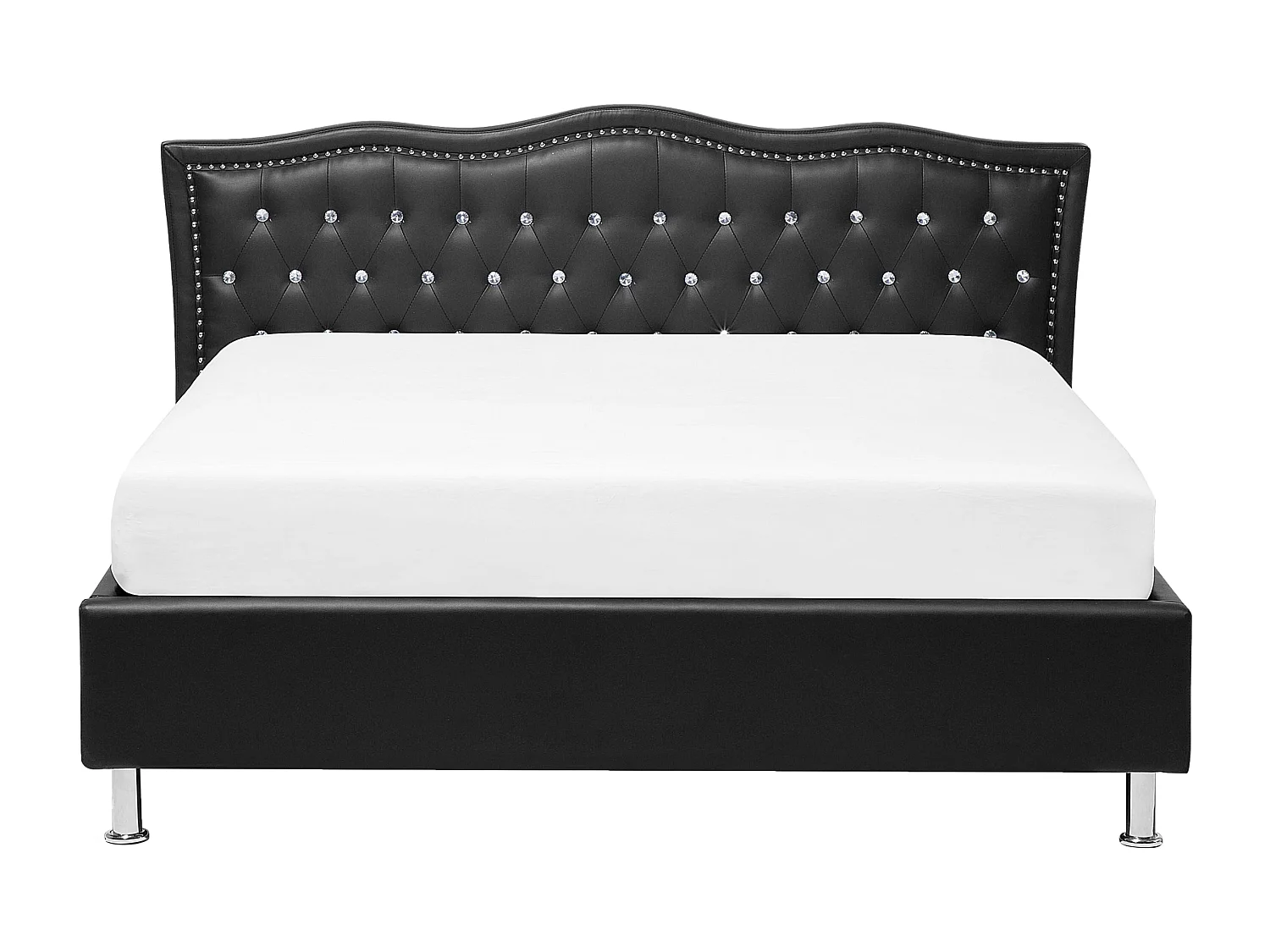 Lit avec sommier Cuir PU METZ 140 x 200 cm Noir