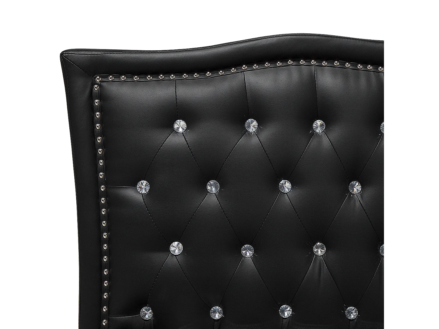 Lit avec sommier Cuir PU METZ 140 x 200 cm Noir
