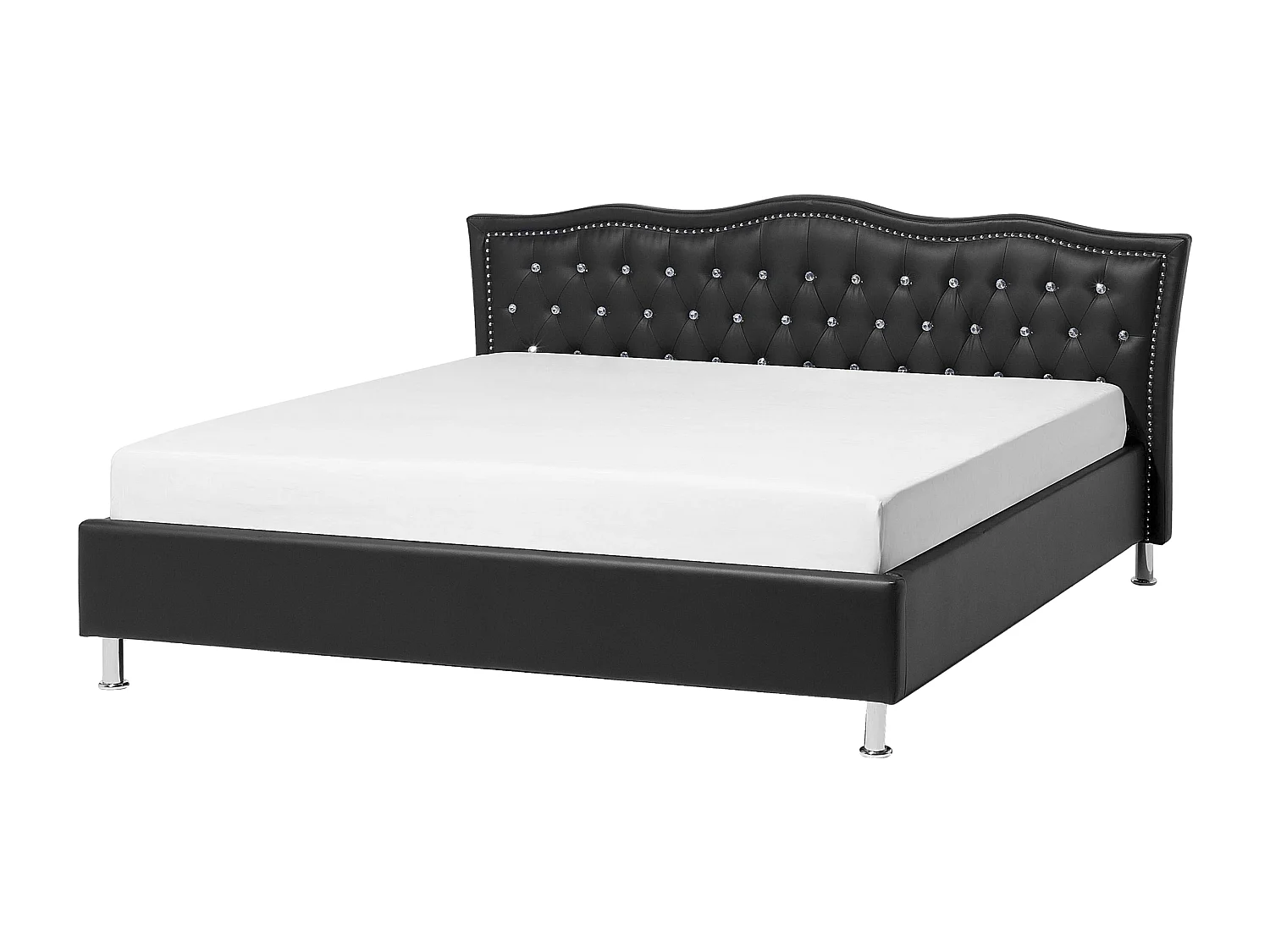 Cama Piel sintética METZ 140 x 200 cm Negro