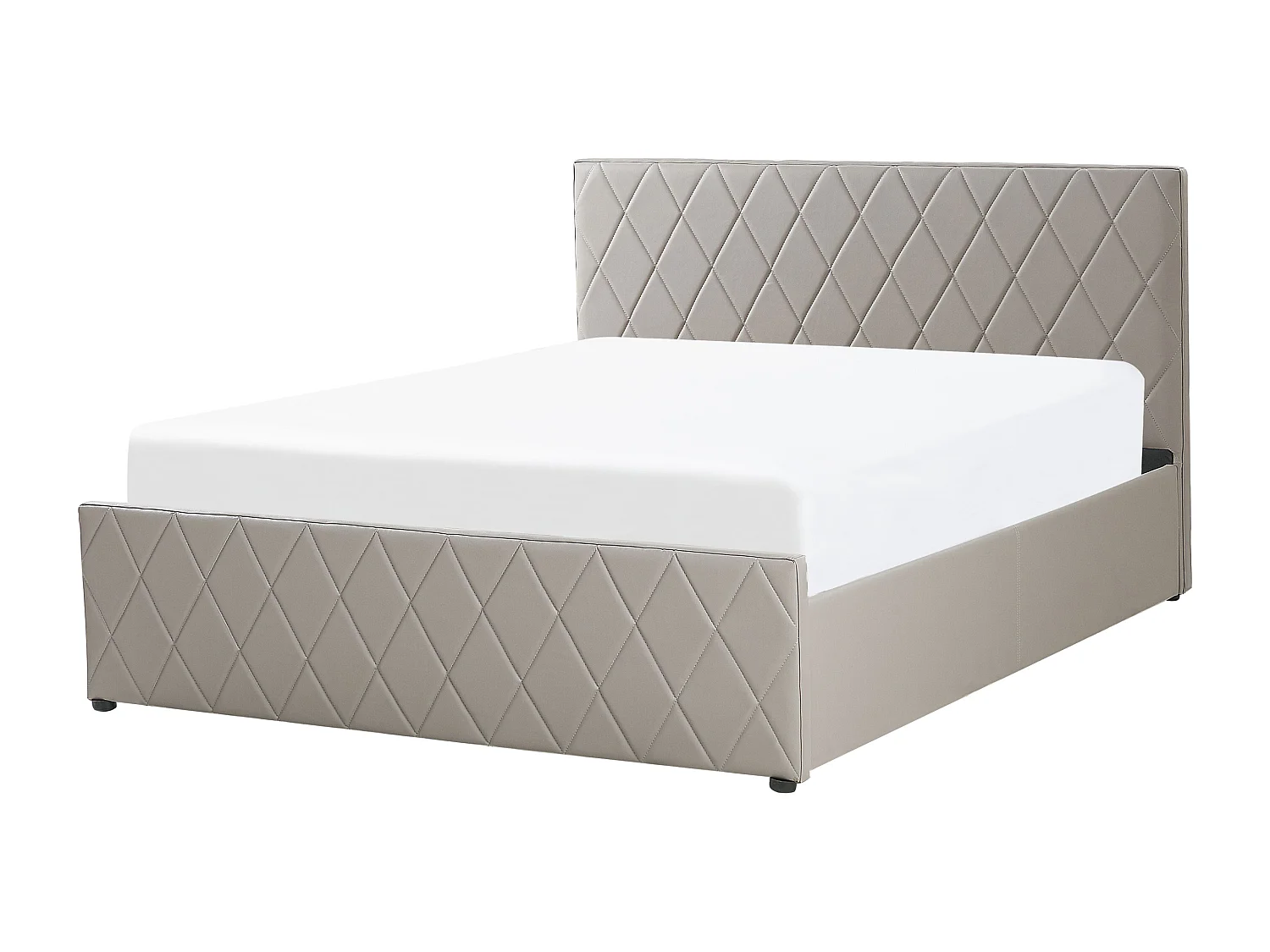 Bed met opbergruimte Kunstleer ROCHEFORT 180 x 200 cm Taupe