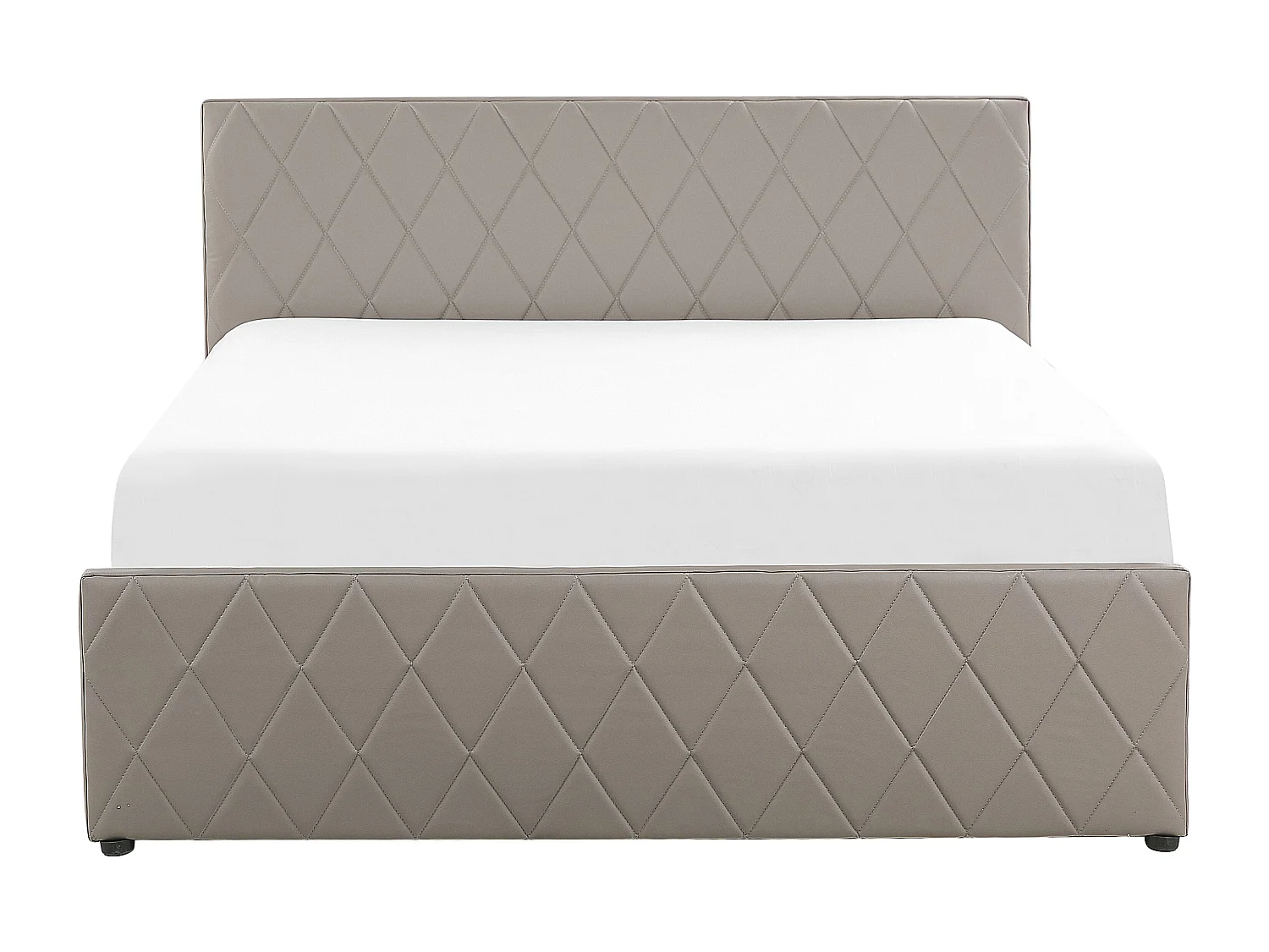 Bed met opbergruimte Kunstleer ROCHEFORT 180 x 200 cm Taupe