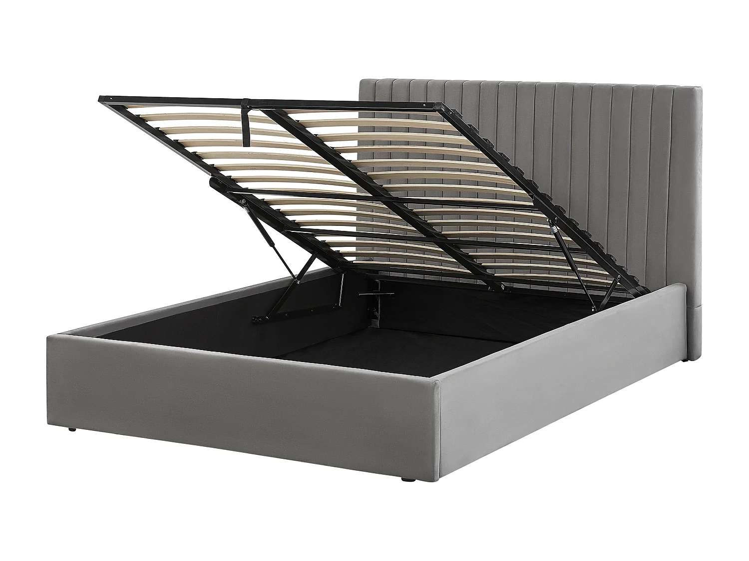 Letto contenitore Velluto VION 140 x 200 cm Grigio