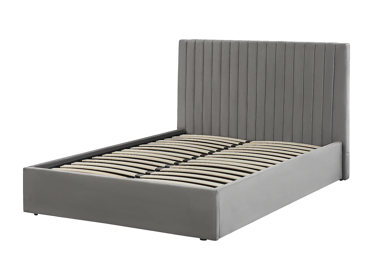Letto contenitore Velluto VION 140 x 200 cm Grigio