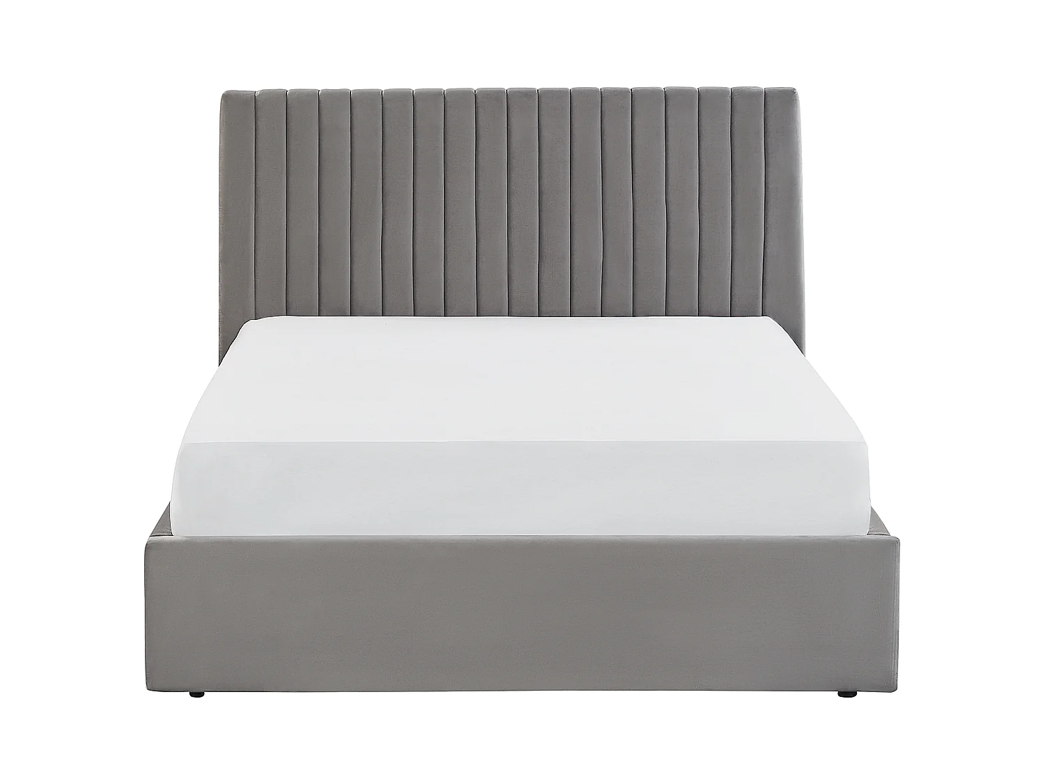 Bett mit Stauraum Samtstoff VION 140 x 200 cm Grau