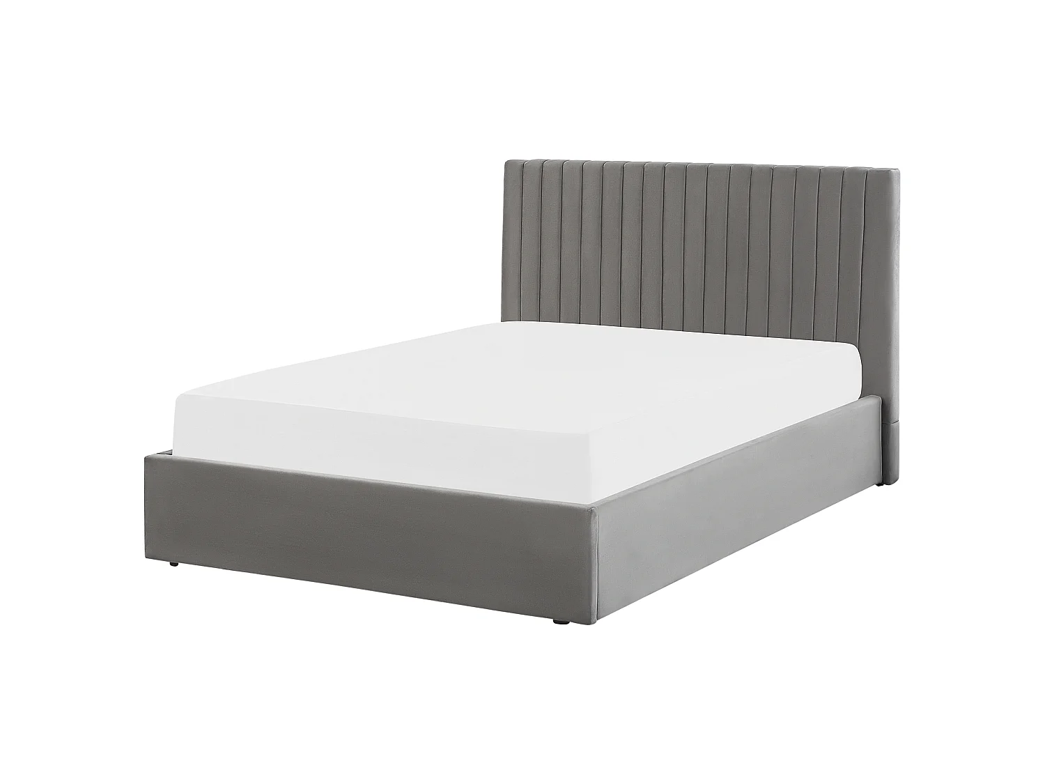 Bett mit Stauraum Samtstoff VION 140 x 200 cm Grau