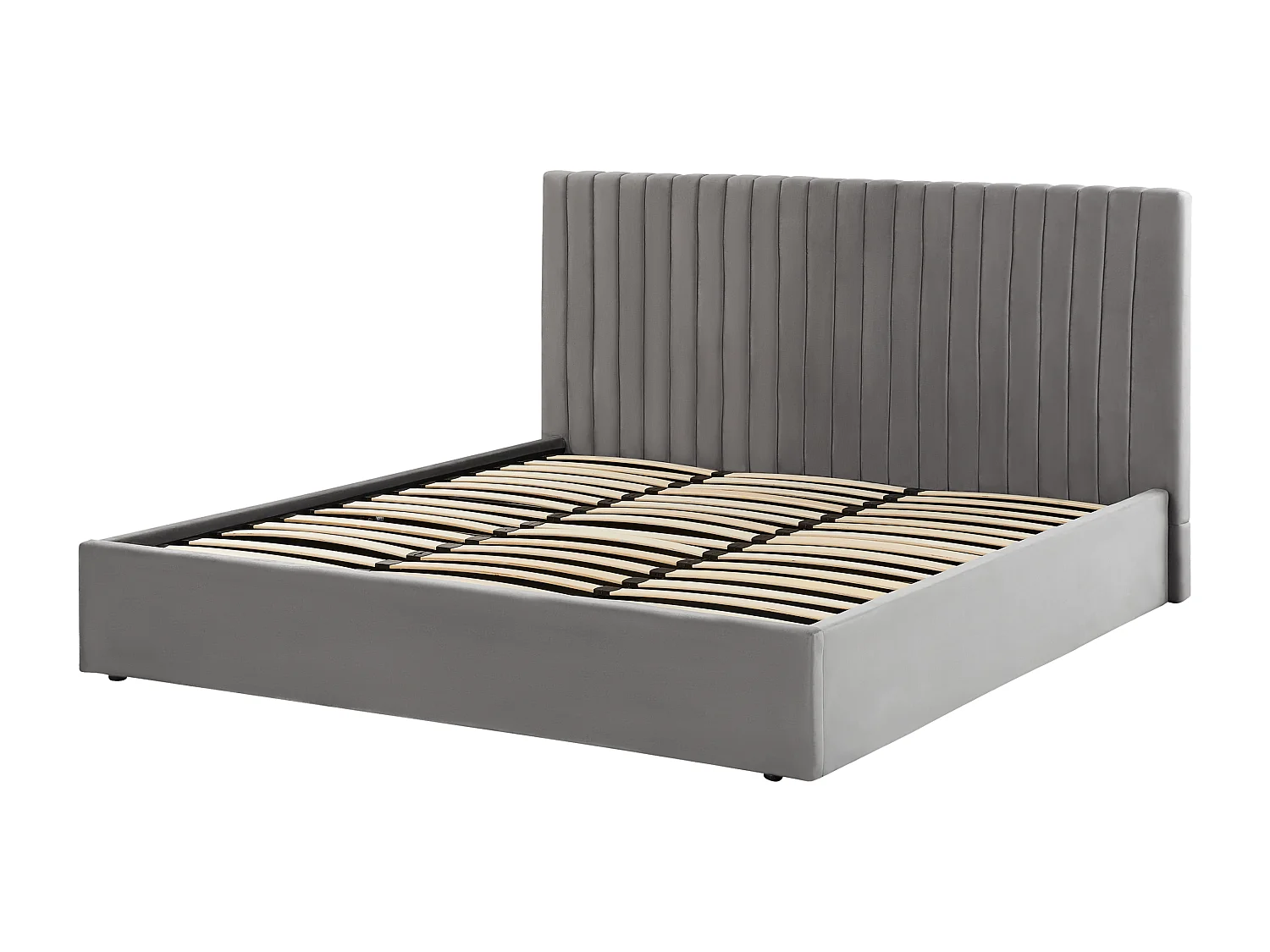 Cama baú Veludo VION 180 x 200 cm Cinzento