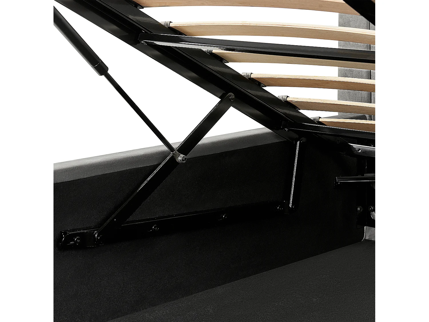 Cama baú Veludo VION 180 x 200 cm Cinzento