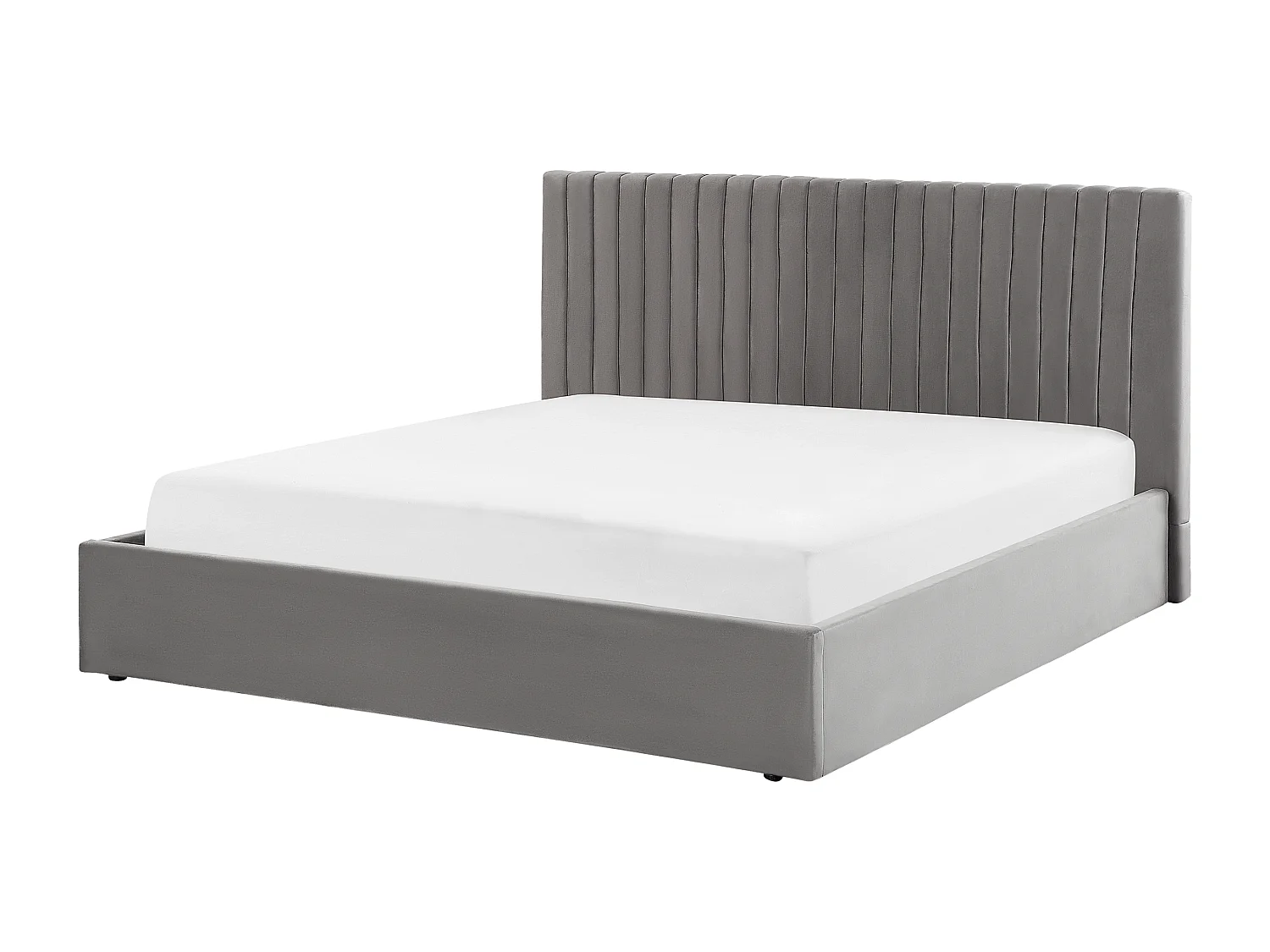 Lit ottoman Velours VION 180 x 200 cm Gris